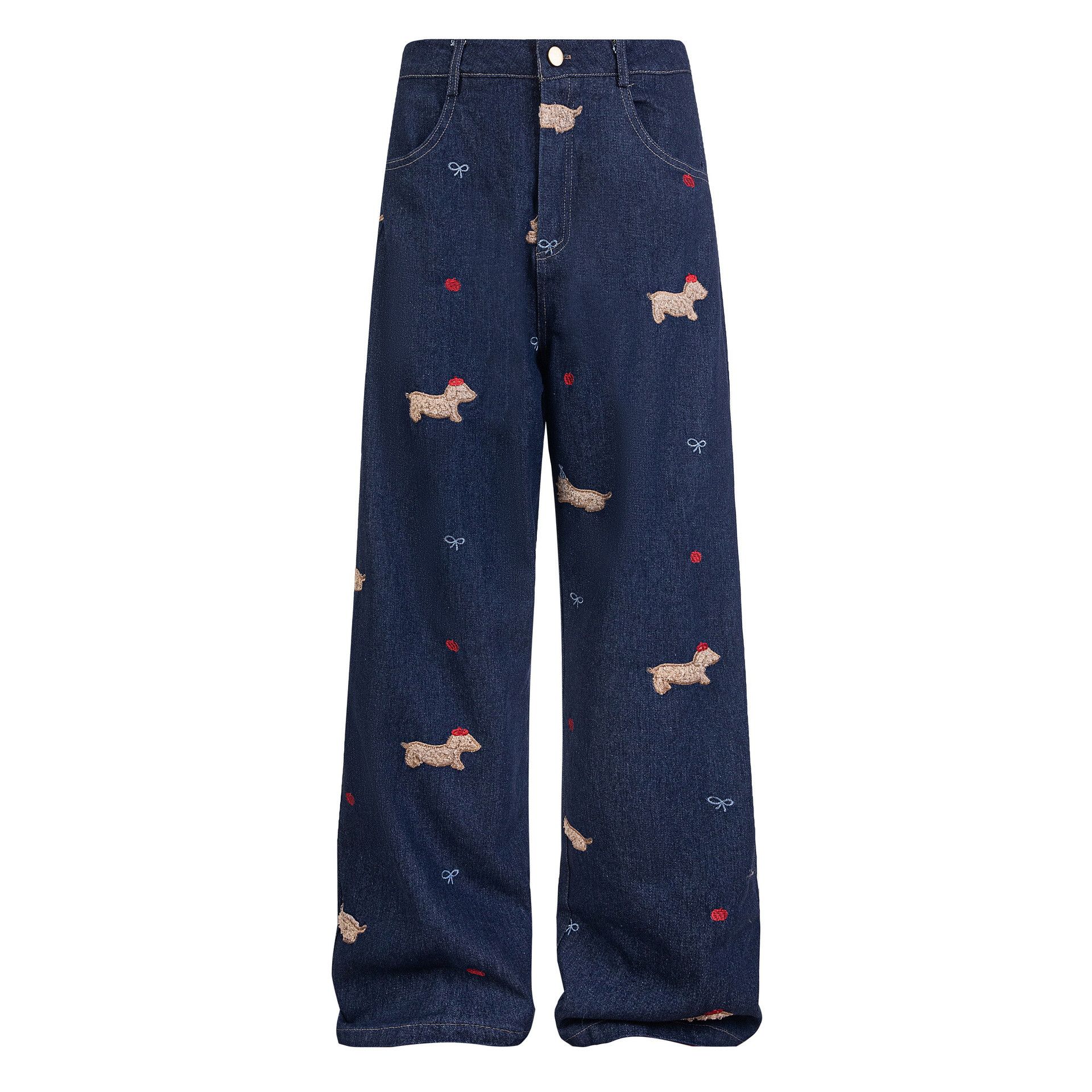Jean American retro dachshund embroidered straight jeans for men Size US 32 / EU 48 - 1 Thumbnail