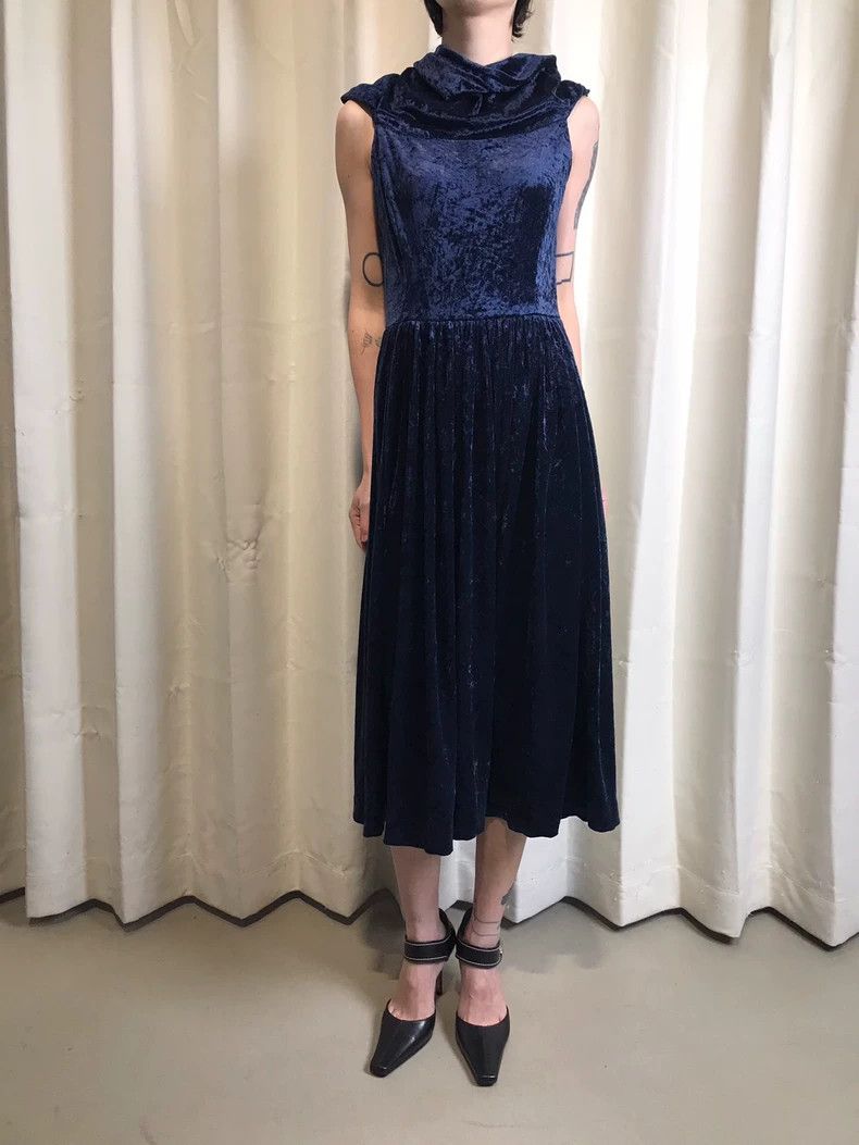 Kenzo Kenzo Used sapphire velvet velvet dress Size XS / US 0-2 / IT 36-38 - 3 Thumbnail