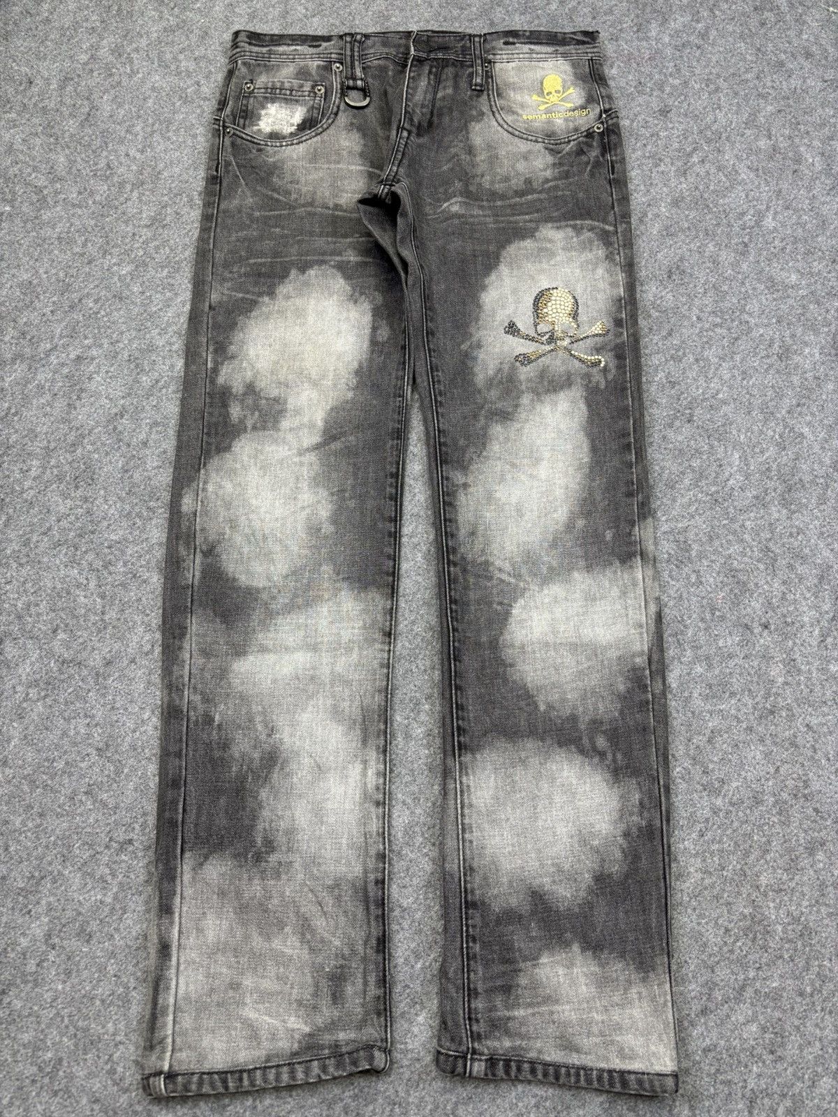 Japanese Brand Roenxsemanticdesign Japan Skull Sick Dope Fades Denim F724 Size US 31 - 24 Thumbnail