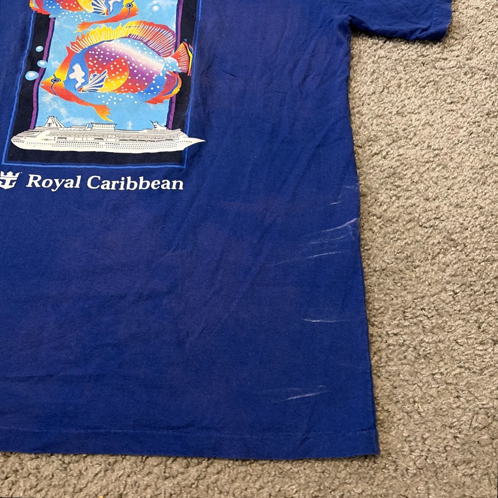 Vintage VINTAGE 90s Royal Caribbean Blue Tropical Fish Cruise T-Shirt XL Men Mens XL Blue Tropical Fish Cruise Shirt Size US XL / EU 56 / 4 - 5 Thumbnail