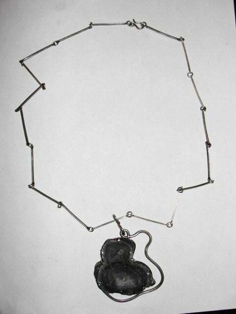 Designer Grey Chalcedony Druzy Necklace Size ONE SIZE - 1 Thumbnail