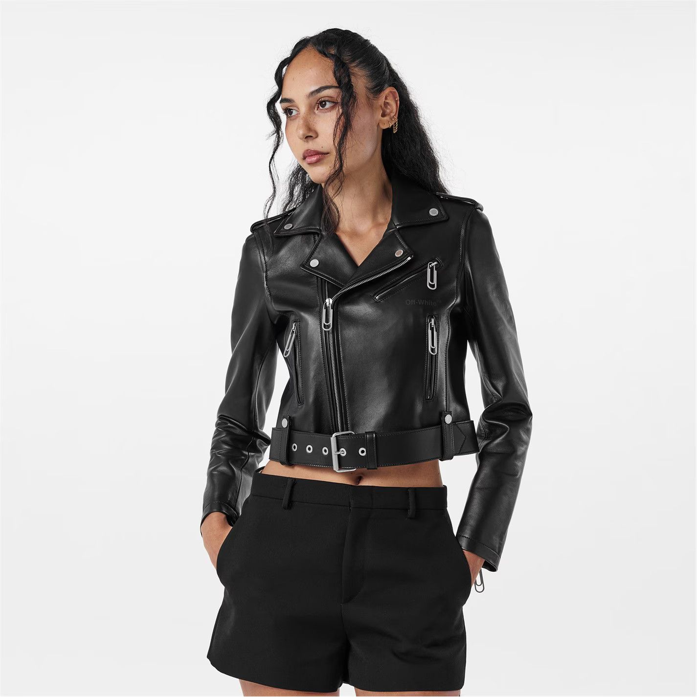 Off-White o1y1125 Biker Jacket in Black Size XS / US 0-2 / IT 36-38 - 3 Thumbnail