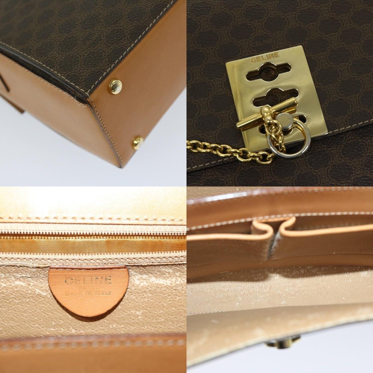 Celine CELINE Macadam Canvas Shoulder Bag Pvc Brown Size ONE SIZE - 11 Thumbnail