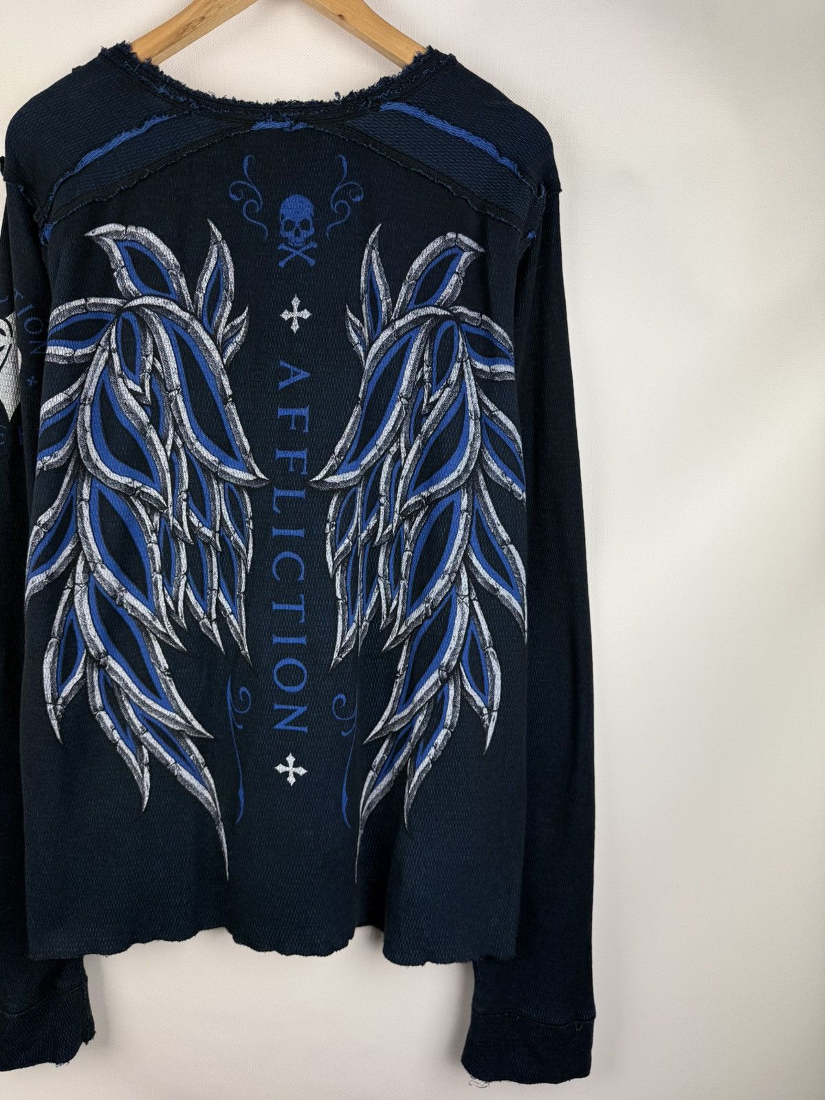 Affliction Affliction Y2K Overprinted Reversible Sweater L/S Pullover Size US XL / EU 56 / 4 - 13 Thumbnail