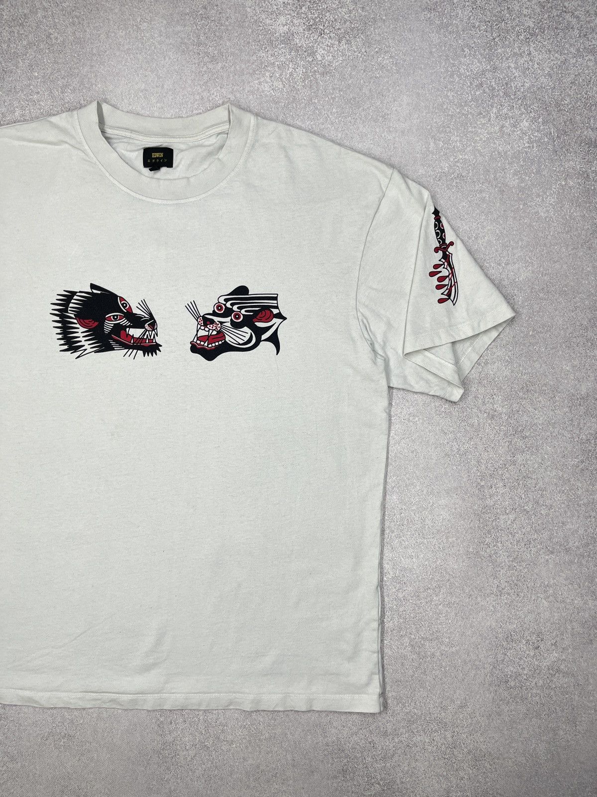 Edwin × Japanese Brand Mens Edwin Teide Flash T Shirt Japanese Style White Size US L / EU 52-54 / 3 - 3 Thumbnail