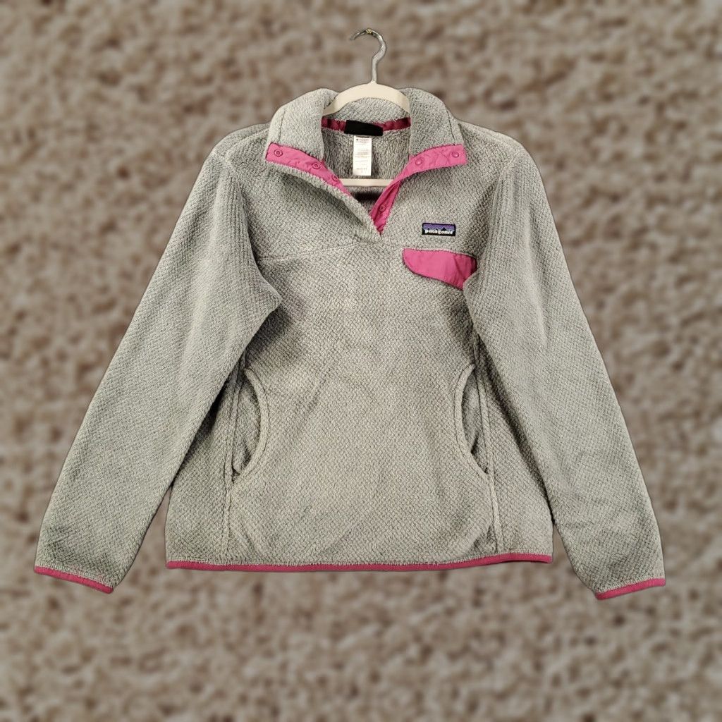Patagonia Patagonia Synchilla Snap T Pullover Womens Small Grey Pink Fleece Jacket Size S / US 4 / IT 40 - 1 Thumbnail