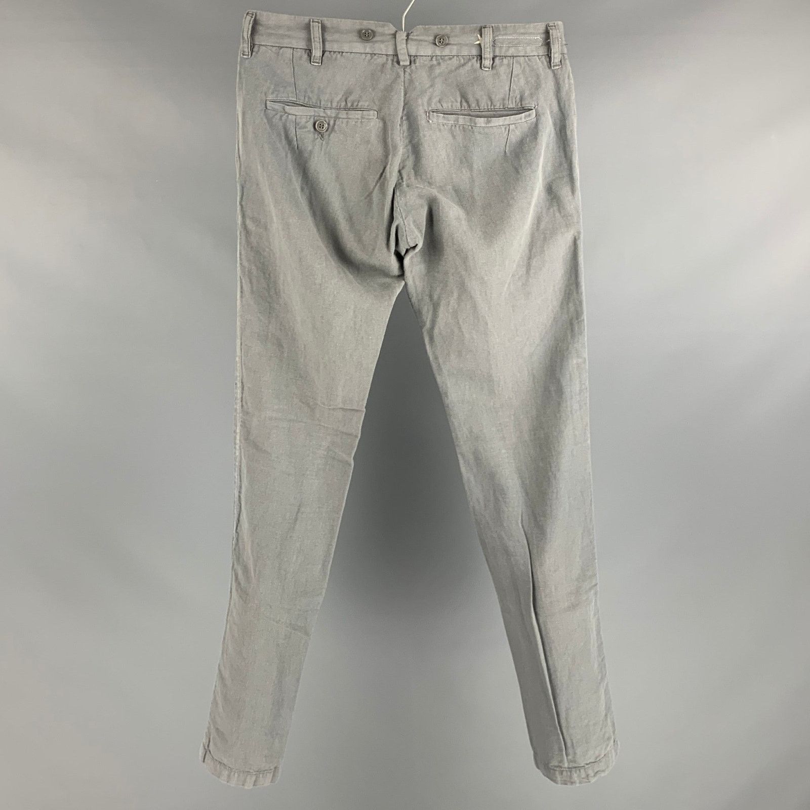 Diesel DIESEL Size 28 Grey Cotton Linen Button Fly Casual Pants Size US 28 / EU 44 - 4 Thumbnail