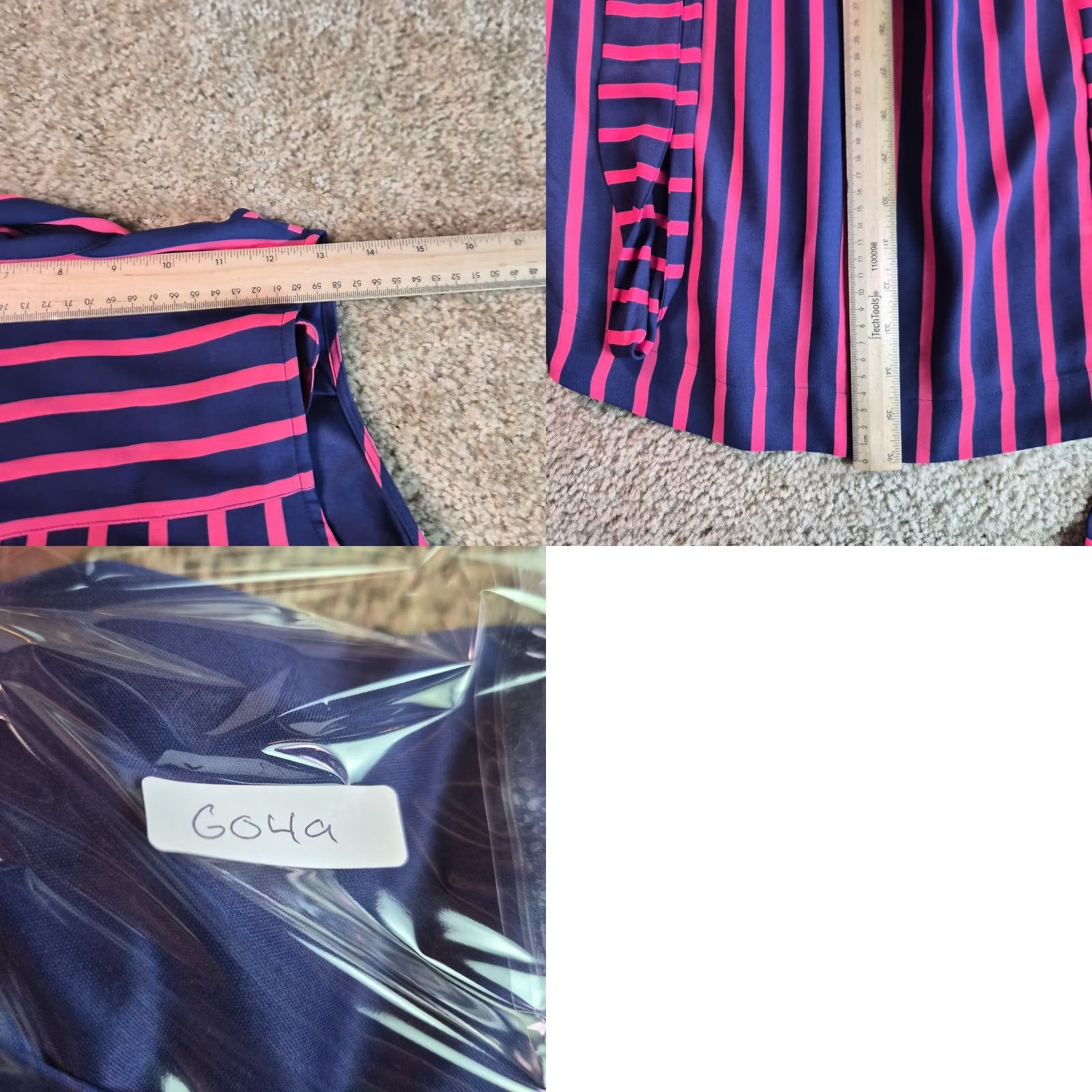 Express Express Womens Striped Button Front Shirt Dress Size M Pink Blue Midi Y2K G049 Size M / US 6-8 / IT 42-44 - 8 Thumbnail