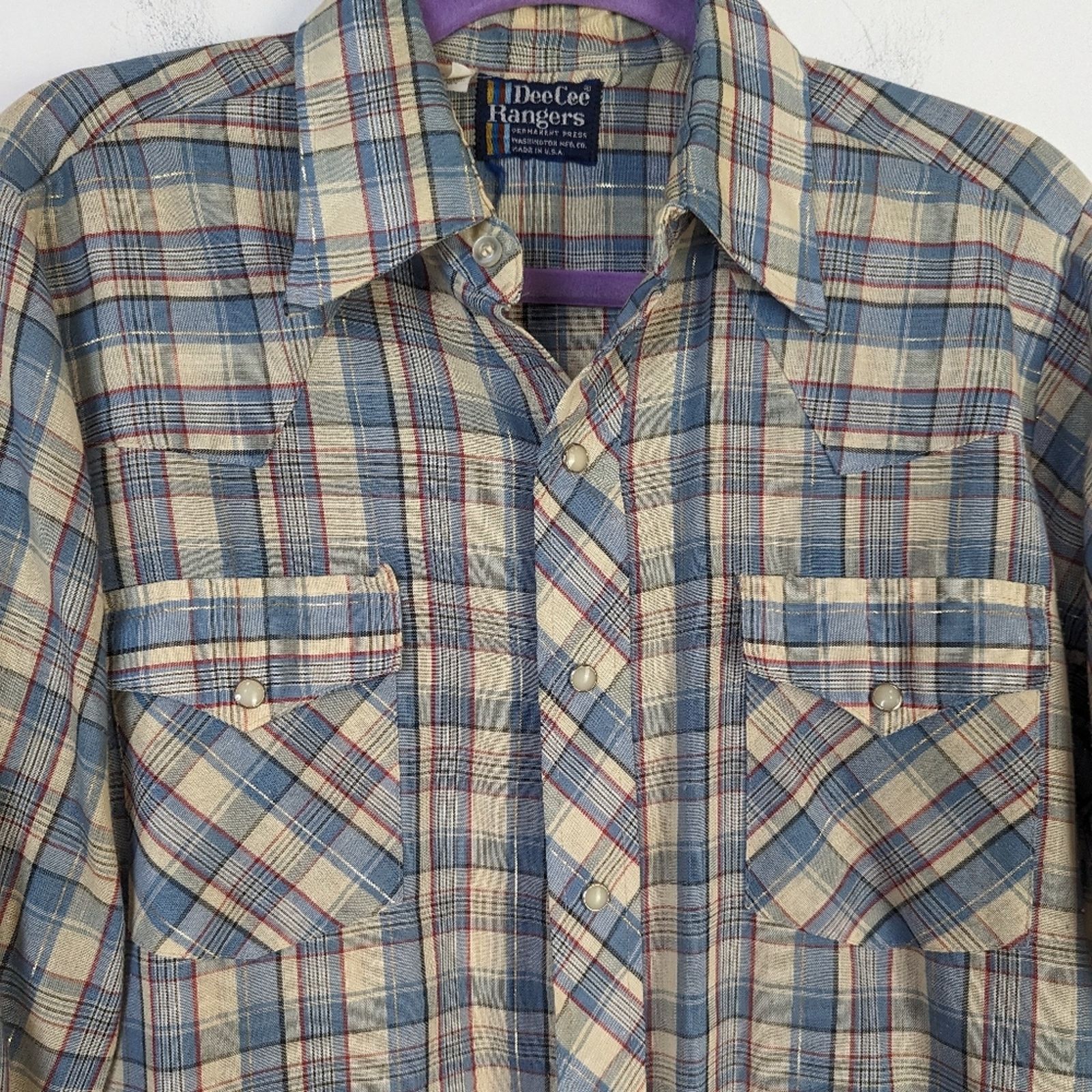 Vintage Vintage 70's Dee Dee Rangers Plaid Western Shirt - 15 Size US XS / EU 42 / 0 - 7 Thumbnail