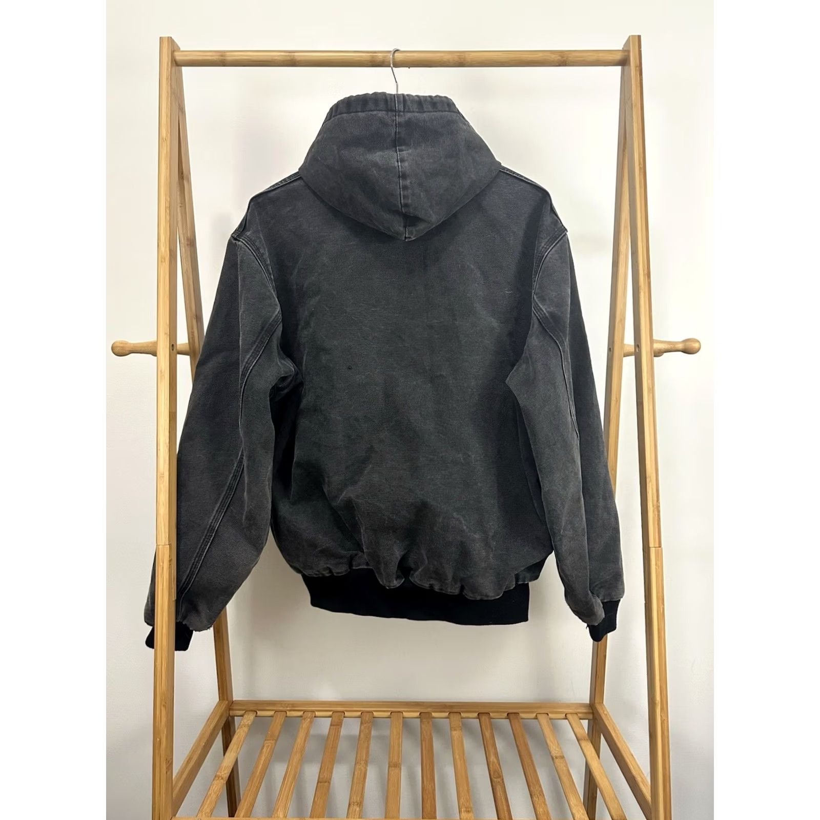 Carhartt VINTAGE 90s Carhartt WIP Canvas Jacket XL Black Mens Bomber Grunge Workwear Faded Thrashed Size US XL / EU 56 / 4 - 2 Thumbnail