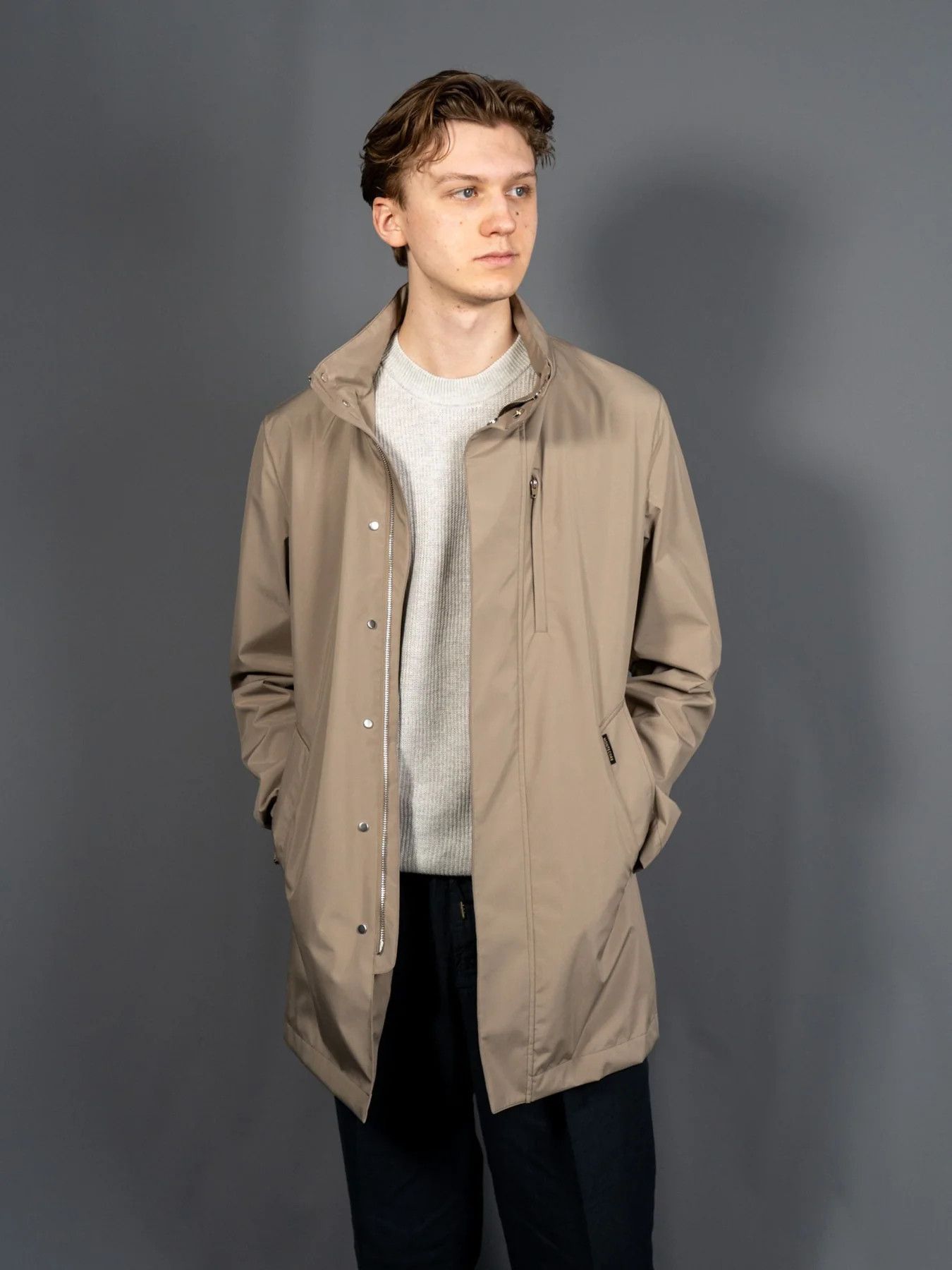 Montecore MONTECORE Italy beige hooded nylon coat jacket Large Size US L / EU 52-54 / 3 - 2 Thumbnail