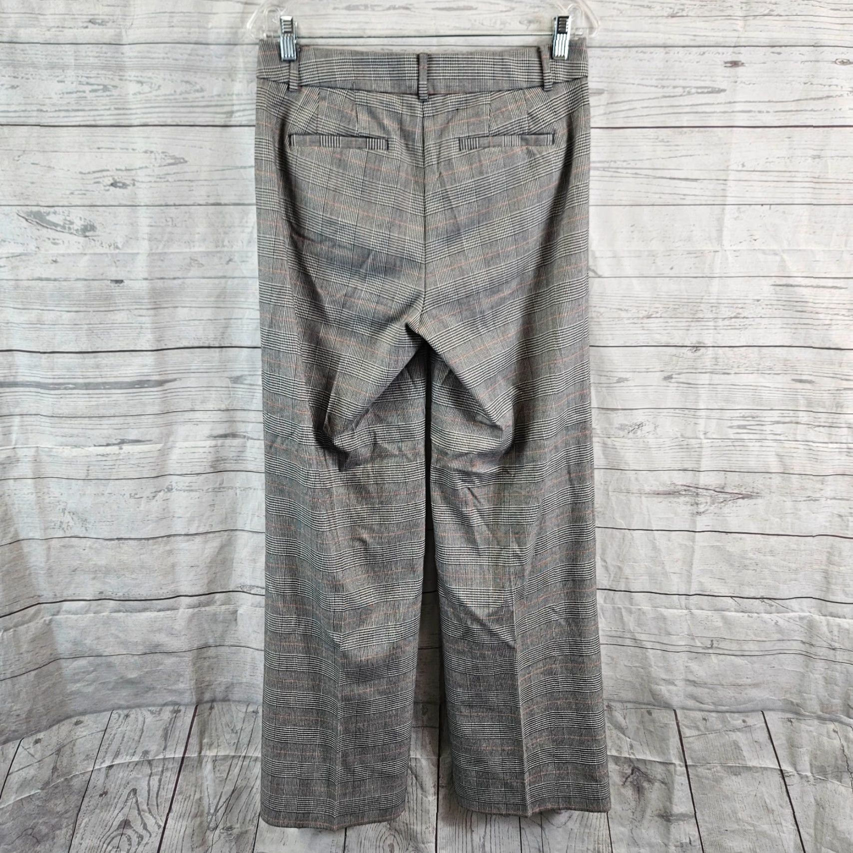 Loft Ann Taylor LOFT Womens High Waist Trouser Sz 4 Black White Plaid Size 27" / US 4 / IT 40 - 3 Thumbnail