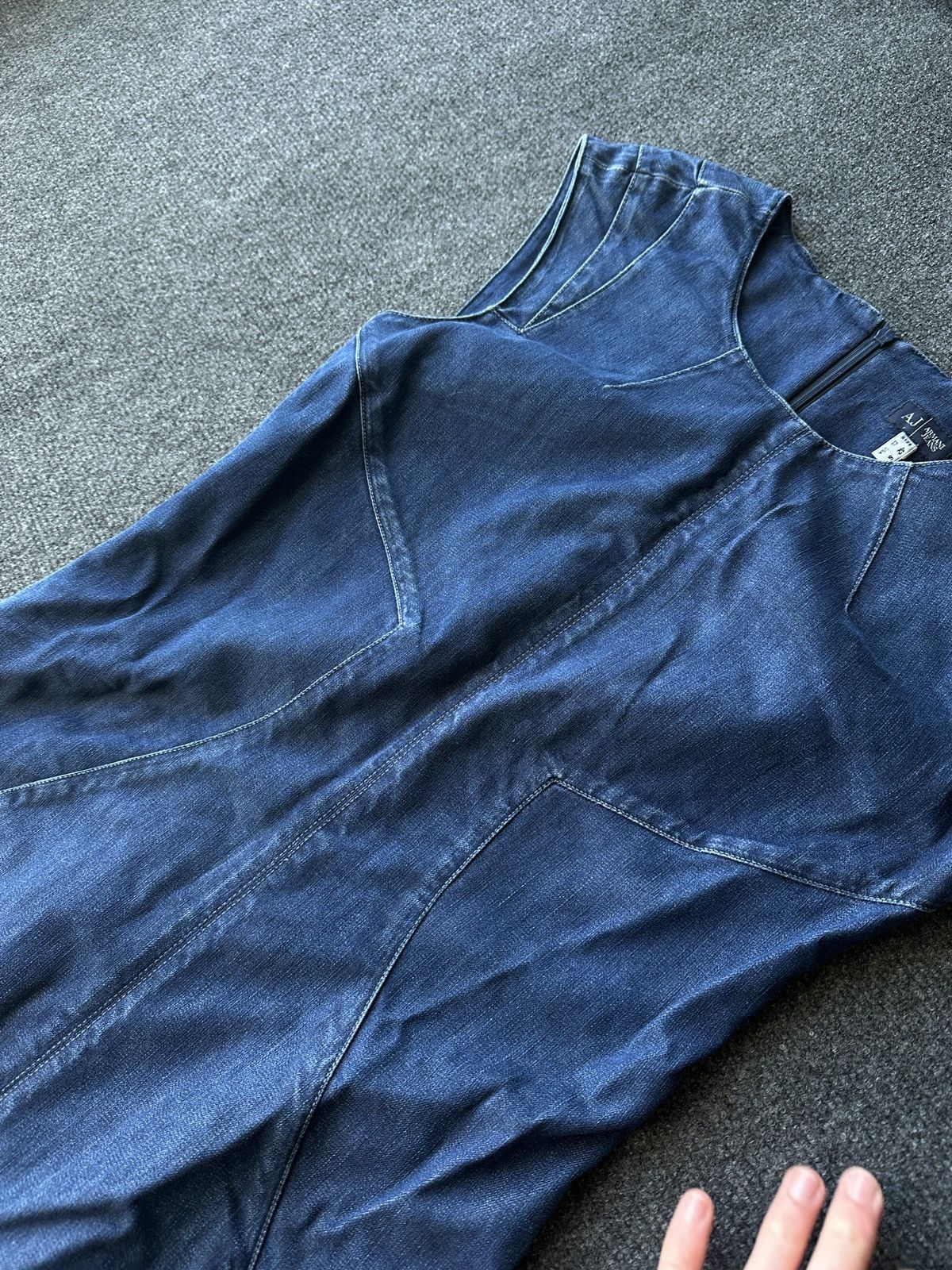 Armani ARMANI JEANS 🚨 DENIM BLUE DRESS LUXURY OLD MONEY WOMEN Size M / US 6-8 / IT 42-44 - 6 Thumbnail