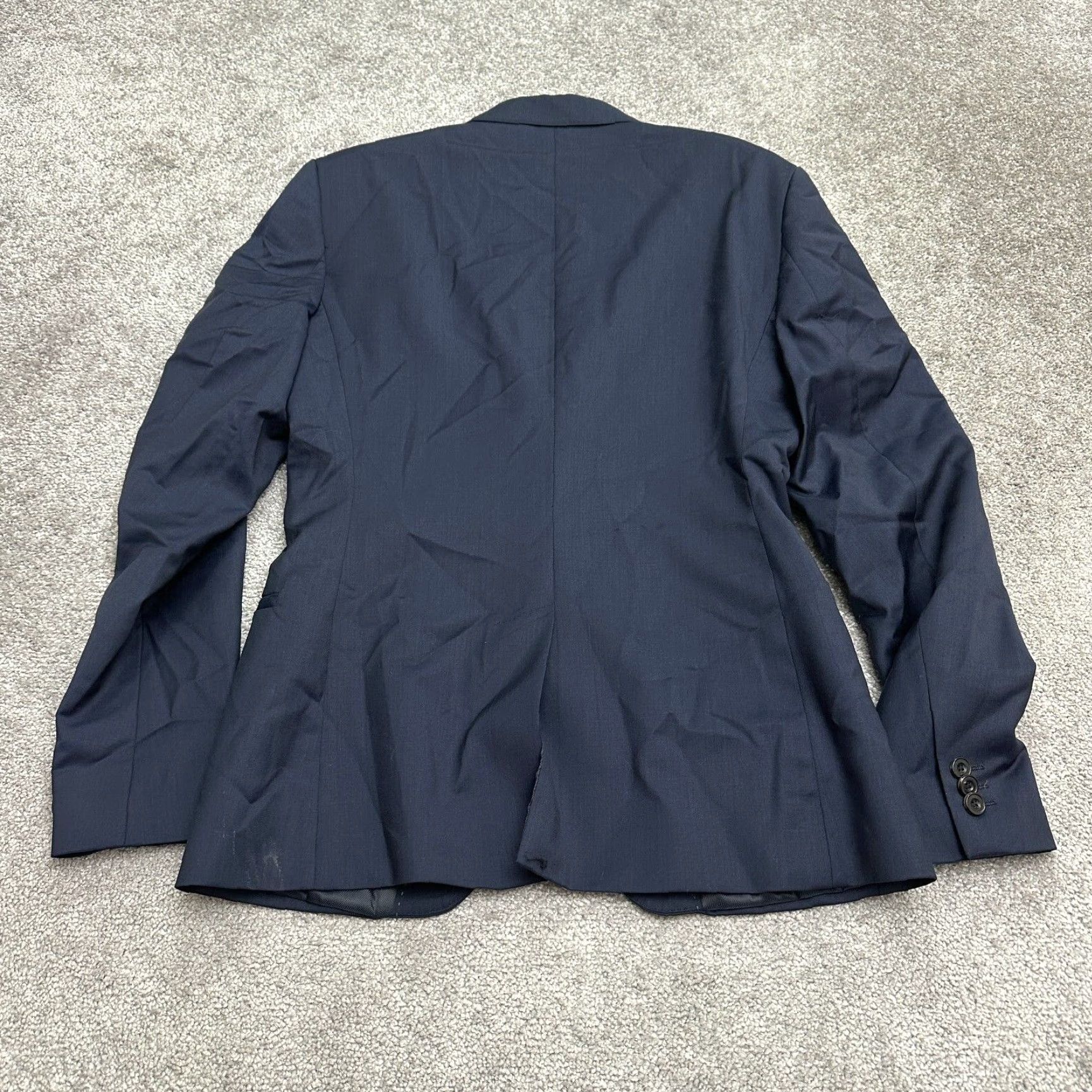 Zara Zara Man Blazer Jacket Mens 38 Navy Blue Wool Cashmere Single Breasted Suit Work Size 38R - 2 Thumbnail