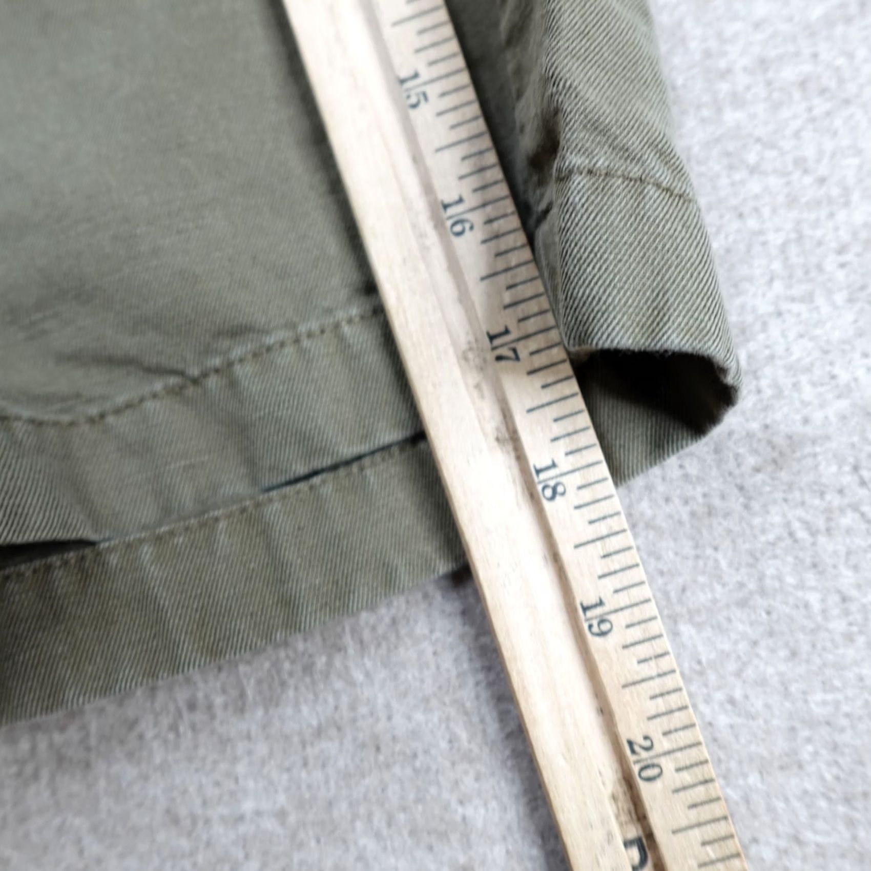 Olive Jommers Mens Chino Shorts 33 Green Olive Solid Linen Blend Baird McNutt Size US 32 / EU 48 - 3 Thumbnail