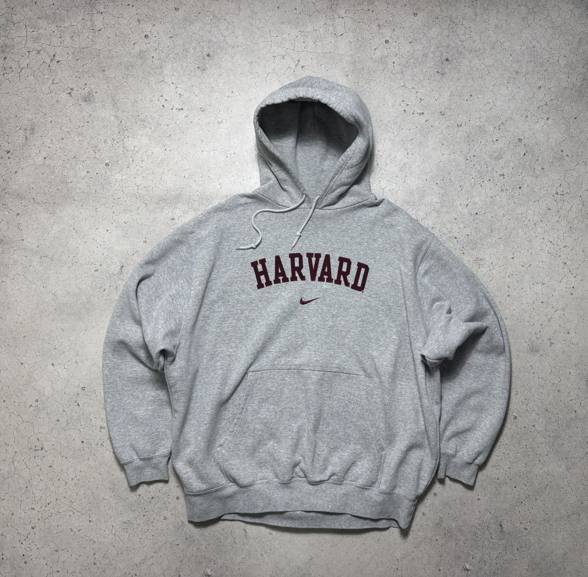 Nike Harvard Big Logo Swoosh Hoodie Grey Vintage 90’s