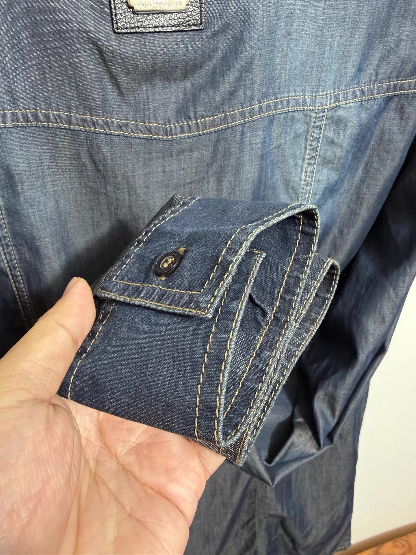 Philipp Plein Philipp Plein Slim Dark Wash Denim Shirt M/L/XL Size US XL / EU 56 / 4 - 6 Thumbnail