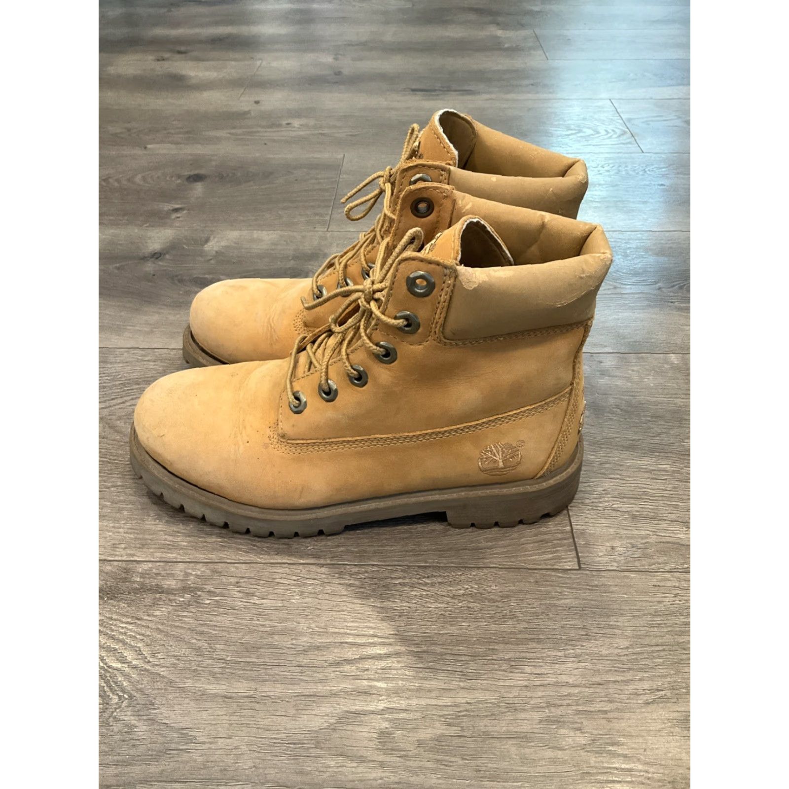 Timberland Timberland Boots Junior Premium 6-inch Wf Wheat Nubuck US Size 5 (Peeling Sole) Size US 5 / EU 37 - 2 Thumbnail