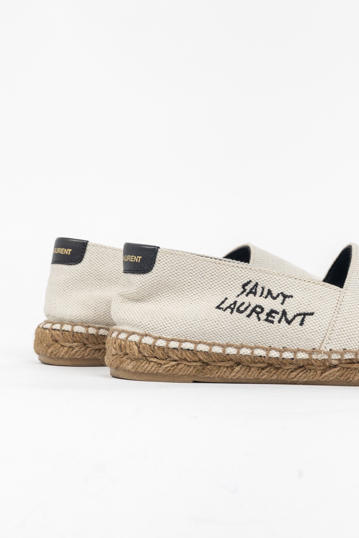 Saint Laurent Paris Saint Laurent Canvas Embroidered-Logo Flat Espadrilles Size US 5 / IT 35 - 8 Thumbnail