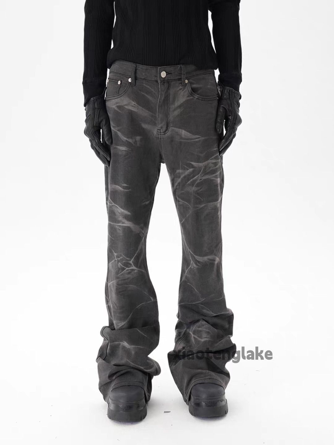 Jean ltx vintage washed faded punk grunge hiphop flared jeans Size US 31 - 7 Thumbnail
