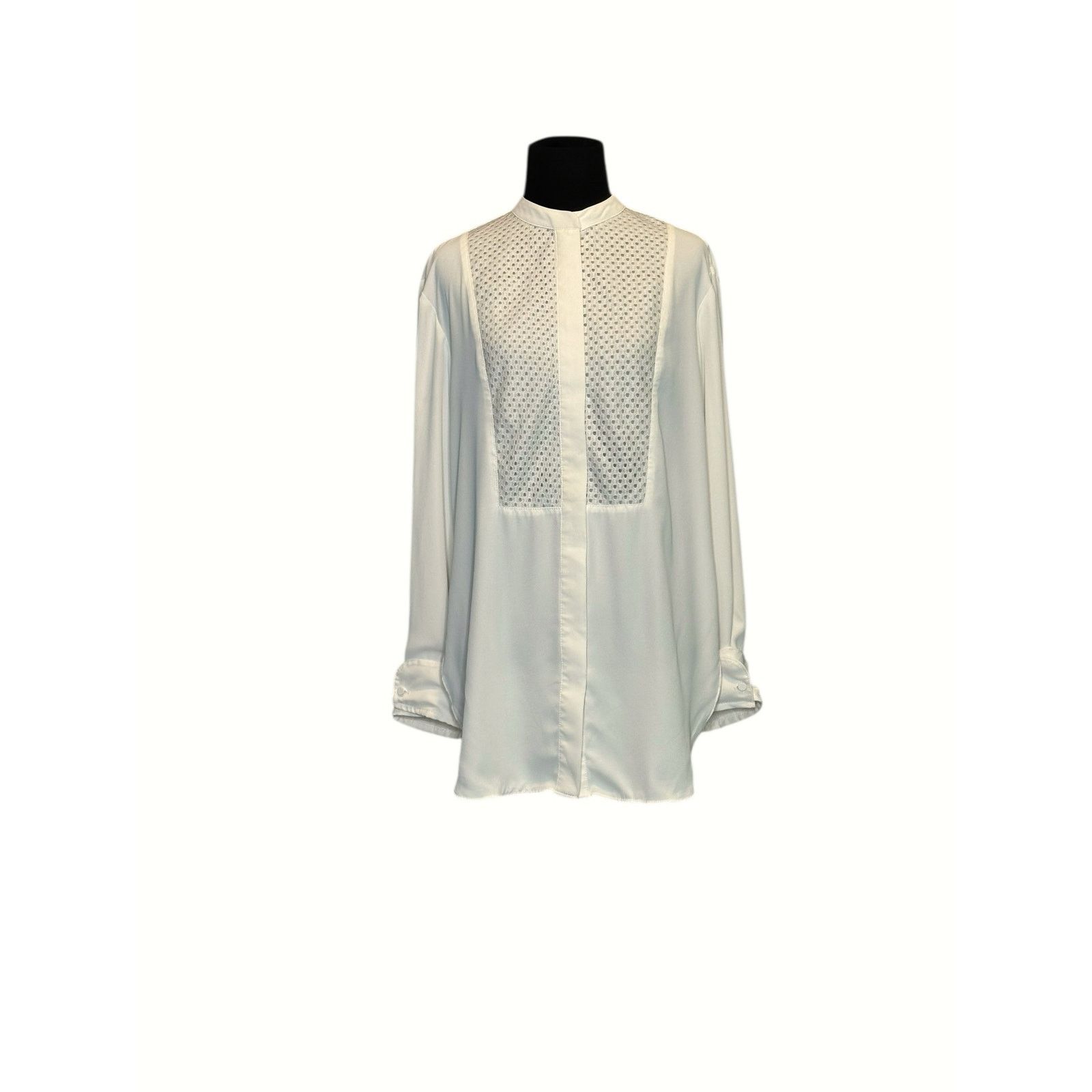 H&M H&M white long sleeves hidden button tunic blouse size Small Size S / US 4 / IT 40 - 9 Thumbnail