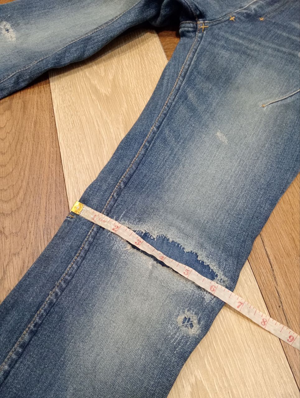 Number (N)ine NUMBER NINE X STUDIOUS BLUE DISTRESSED SKINNY STRETCH JEANS Size US 29 - 19 Thumbnail
