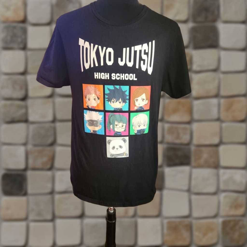 Vintage Jujutsu Kaisen T-Shirt Black Short Sleeve Tokyo Jutsu High School Graphic Print Crew Neck Size L Men Adults Regular Fit Size US L / EU 52-54 / 3 - 1 Thumbnail