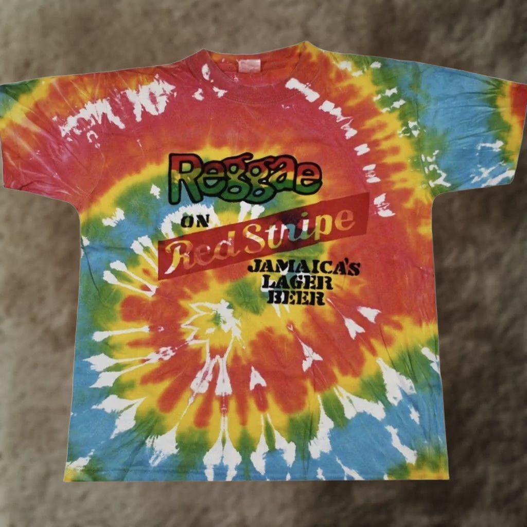 Bob Marley × Vintage 90s Reggae on Red Stripe Beer vintage t shirt