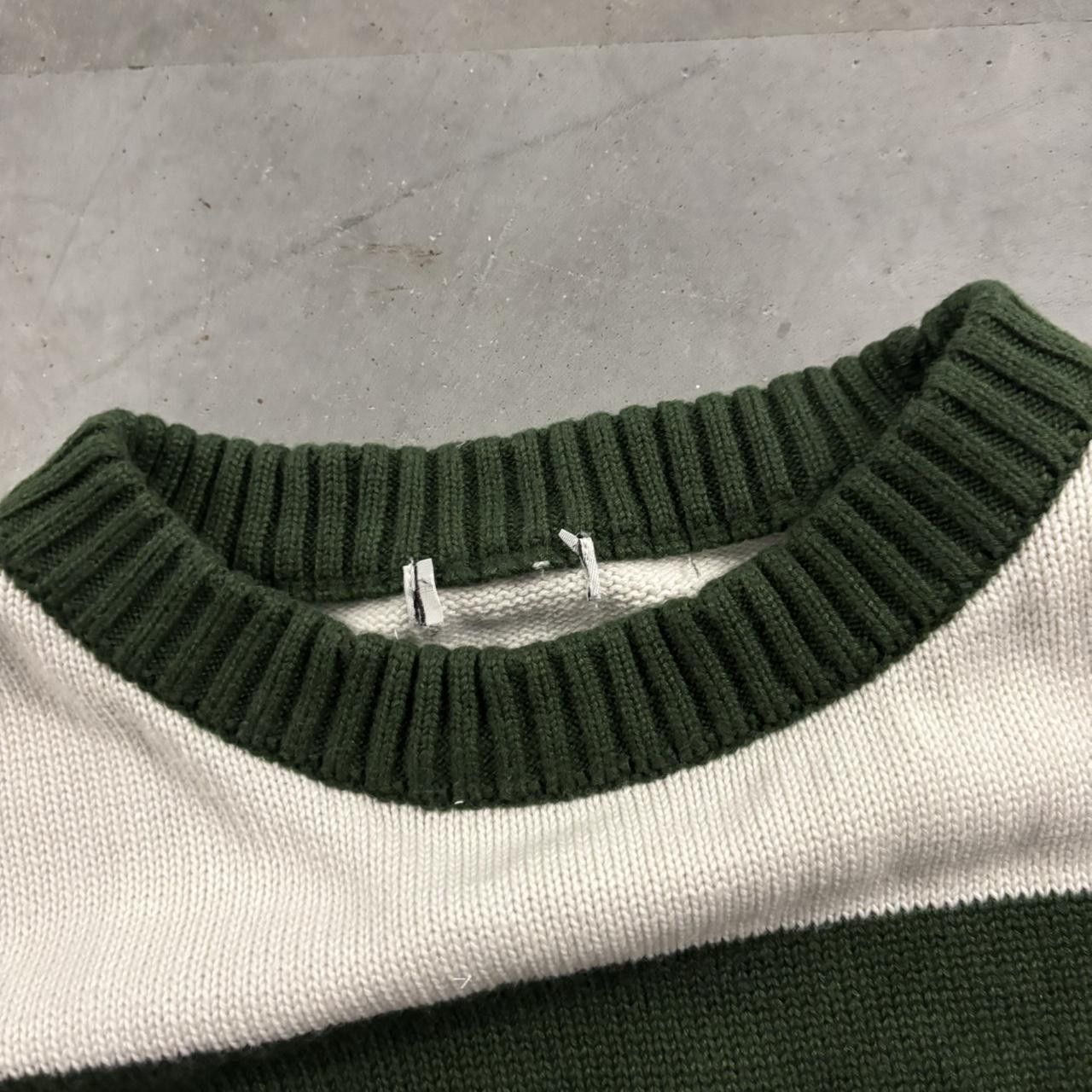 Vintage Crazy Vintage Y2K/2000s White & Green Striped Streetwear Sweater! Fits L Size US L / EU 52-54 / 3 - 4 Thumbnail