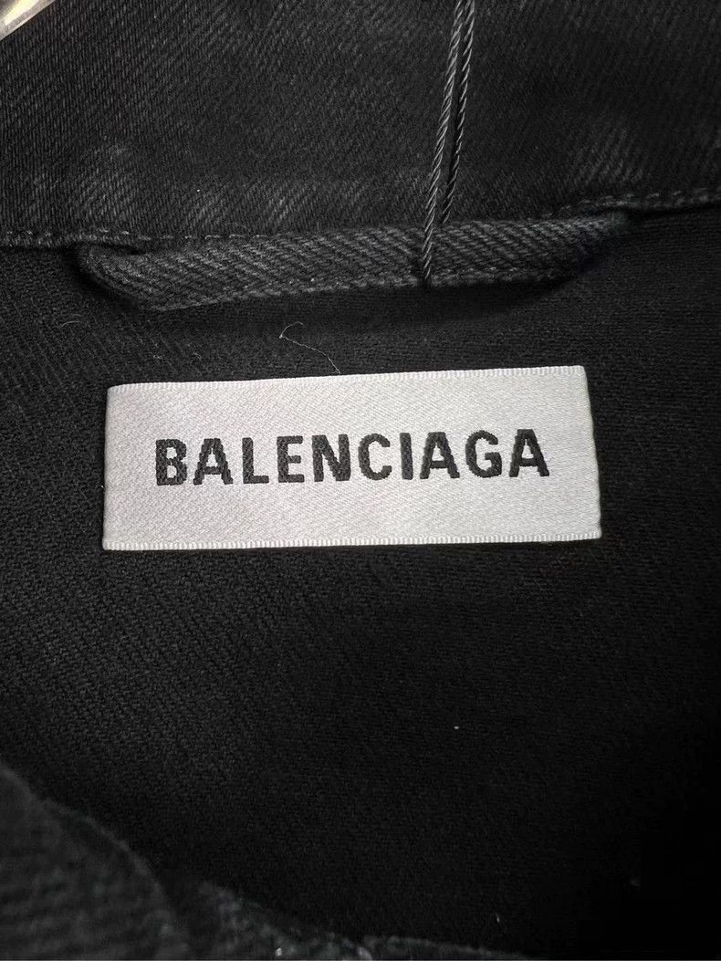 Balenciaga Balenciaga Back rhinestone letter LOGO denim jacket 2503-Ne Size XXS / US 00 / IT 34 - 4 Thumbnail