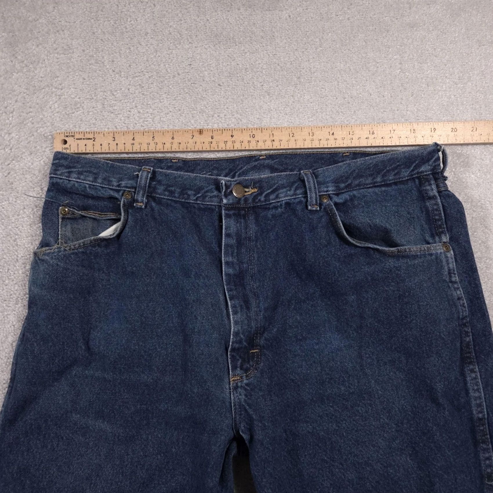 Wrangler Wrangler Mens Jeans 40x30 Blue Denim Wrangler Rugged Wear Straight Leg Classic Fit Jeans Mens 40x30 Denim Dark Size US 40 / EU 56 - 6 Thumbnail