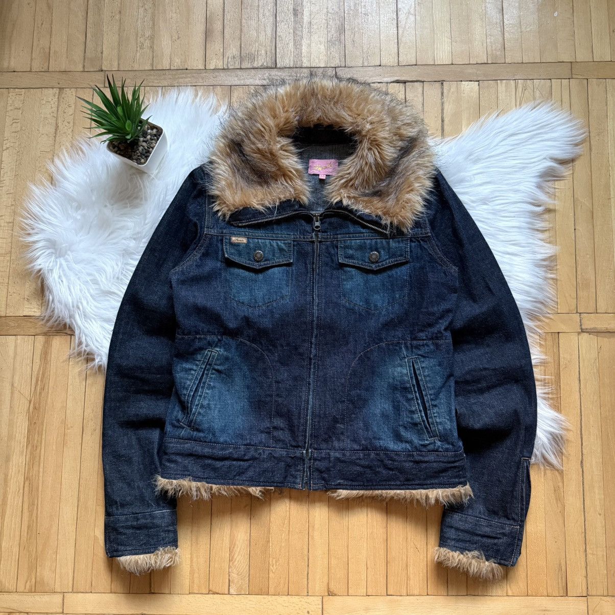 If Six Was Nine 📌 Vintage Hooch If Six Was Nine Style Denim Fur Jacket Size US M / EU 48-50 / 2 - 1 Thumbnail