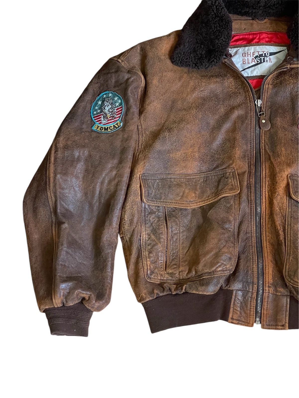 Other 80s A2 Flyers vintage leather jacket Rare Ghetto blast patch Size US L / EU 52-54 / 3 - 3 Thumbnail