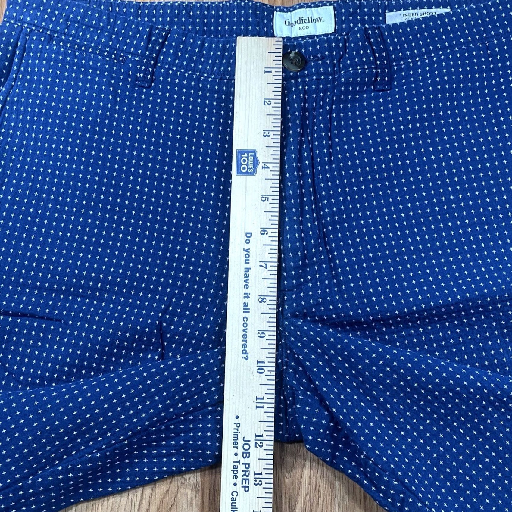 Vintage Goodiellow & Co Mens Linden Bermuda Flat Front Khaki Chino Slack Shorts 36 Blue Size US 36 / EU 52 - 4 Thumbnail