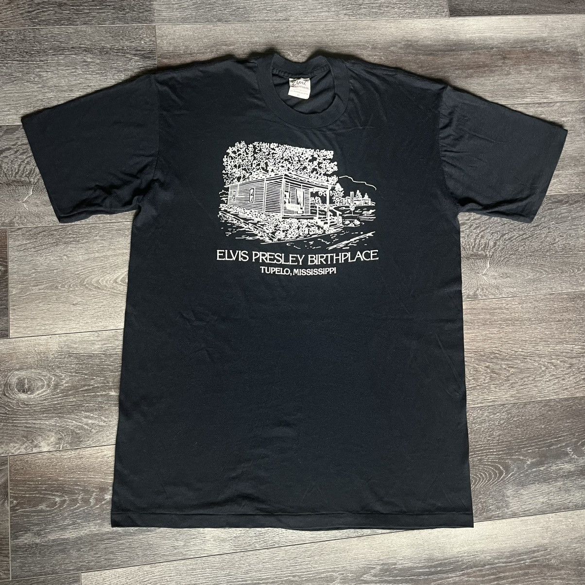 Band Tees × Vintage Vintage 1980s Elvis Presley Birthplace Tulepo Graceland Tee Size US XL / EU 56 / 4 - 2 Thumbnail