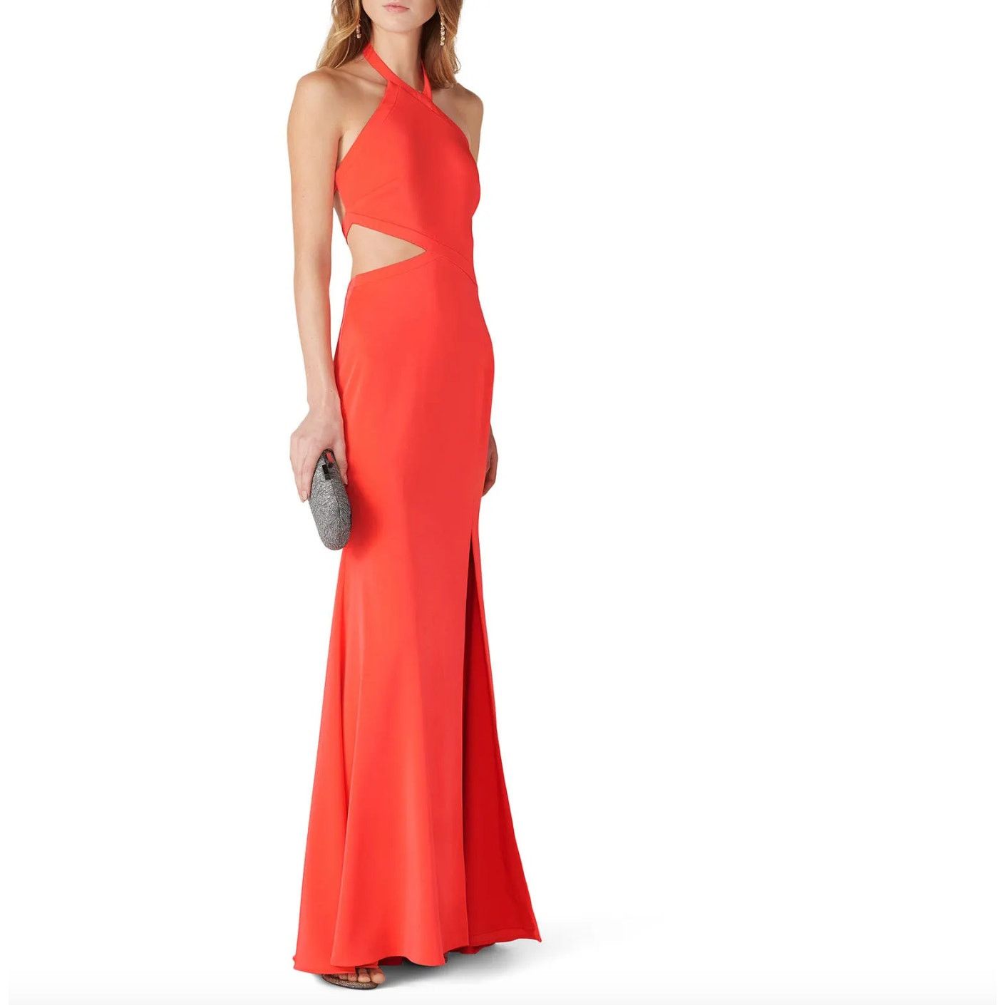 Other Love by Theia Coral Mermaid Cutout Halter Maxi Gown Size 14 Size XL / US 12-14 / IT 48-50 - 1 Thumbnail
