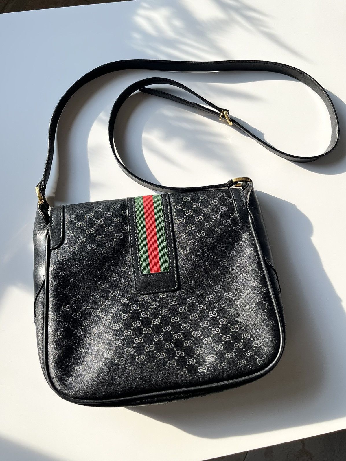 Gucci ★0% TAX★ GUCCI OPHIDIA MONOGRAM WEB SHERRY LINE BAG SUPREME Size ONE SIZE - 6 Thumbnail