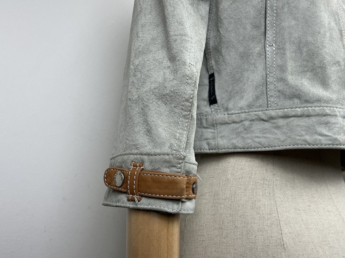 Armani × Vintage Armani Jeans Vintage Grey Leather Rare Streetwear Jacket Size S / US 4 / IT 40 - 7 Thumbnail