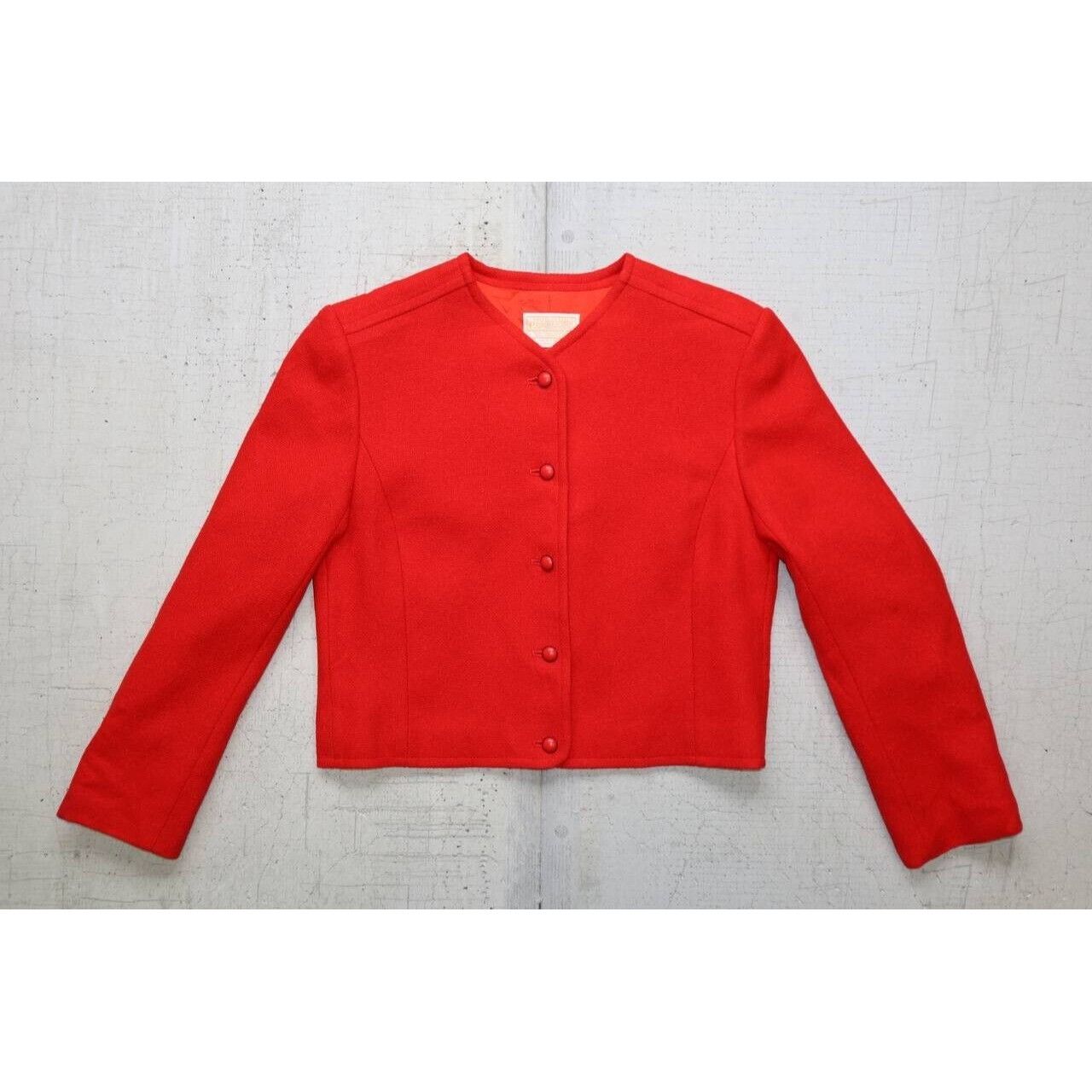 Pendleton Vintage Pendleton Womens 100% Pure Wool Pea Blazer Red Sz M Size M / US 6-8 / IT 42-44 - 3 Thumbnail