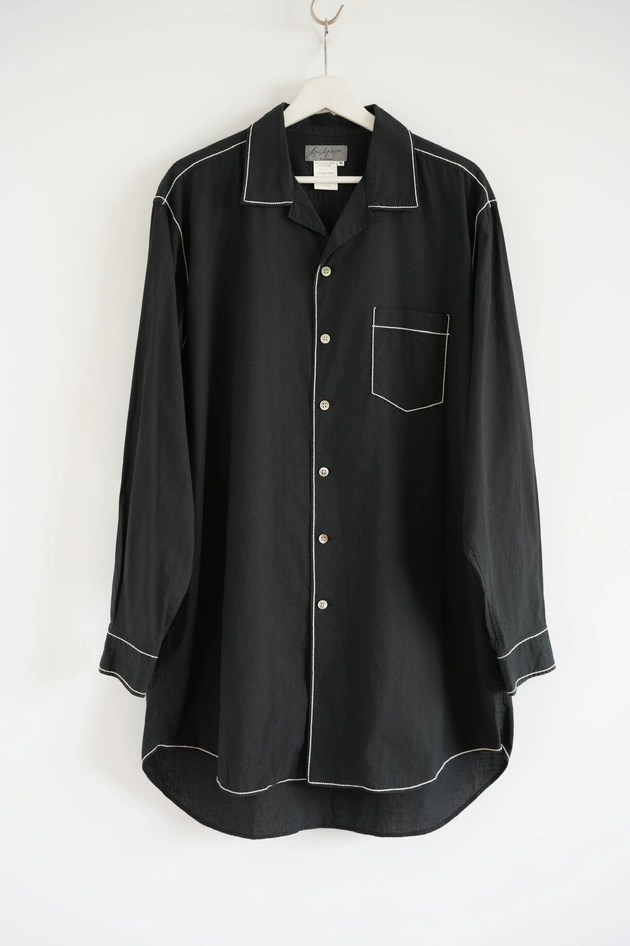 Yohji Yamamoto Yohji Yamamoto 92SS Topstitch Cuban Collar Shirt Size US M / EU 48-50 / 2 - 1 Thumbnail