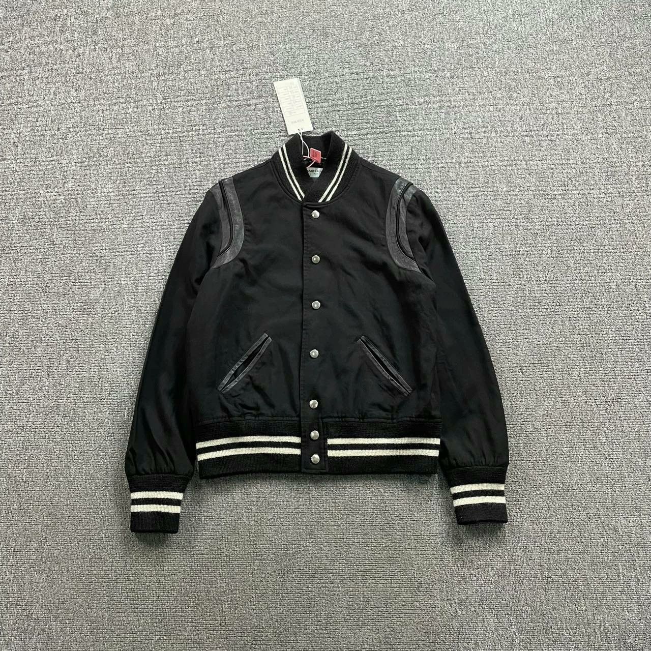 Saint Laurent Paris SAINT LAURENT SLP Black White Baseball Jacket Size US M / EU 48-50 / 2 - 1 Thumbnail