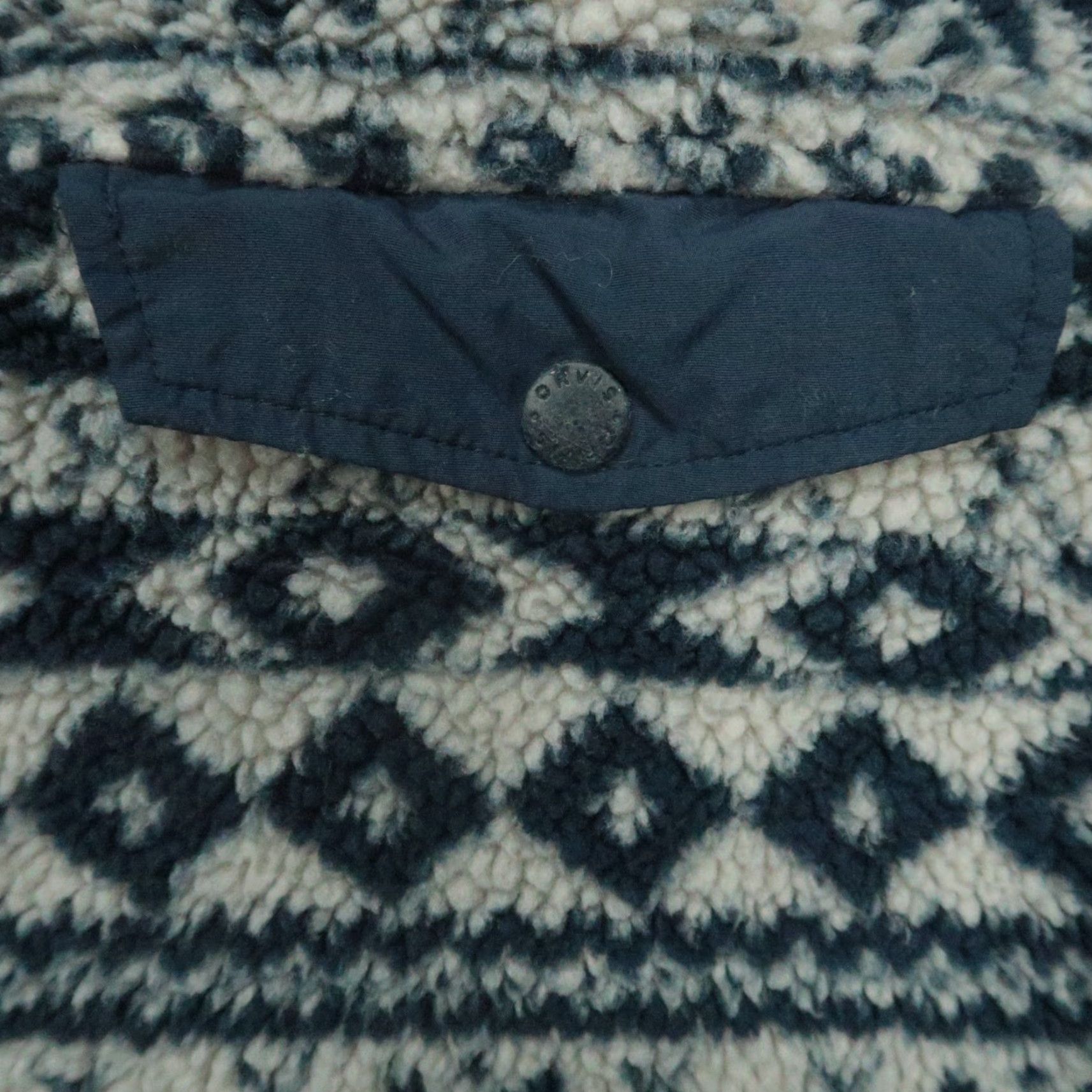 Orvis Orvis Pullover Men Medium Gray Blue Fair Isle Snap Front Fleece Deep Pile Size US M / EU 48-50 / 2 - 4 Thumbnail