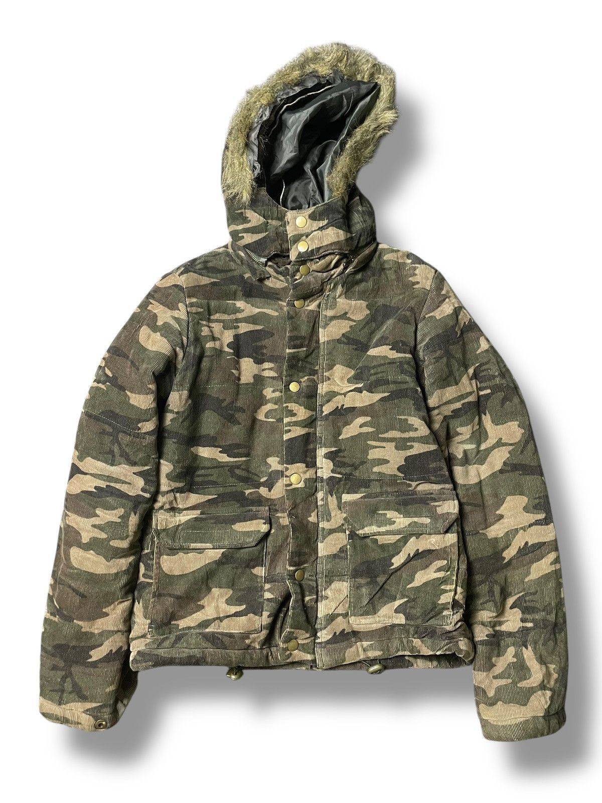 Japanese Brand × Vintage MISS ARTEMIS Brand Camo Fur Hooded Jacket (97) Size US XXS / EU 40 - 1 Thumbnail
