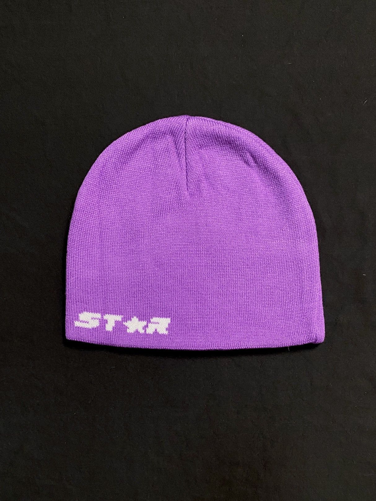 Japanese Brand Deadstock Star Dept Logo Purple No Cuff Beanie Hats OS Size ONE SIZE - 4 Thumbnail