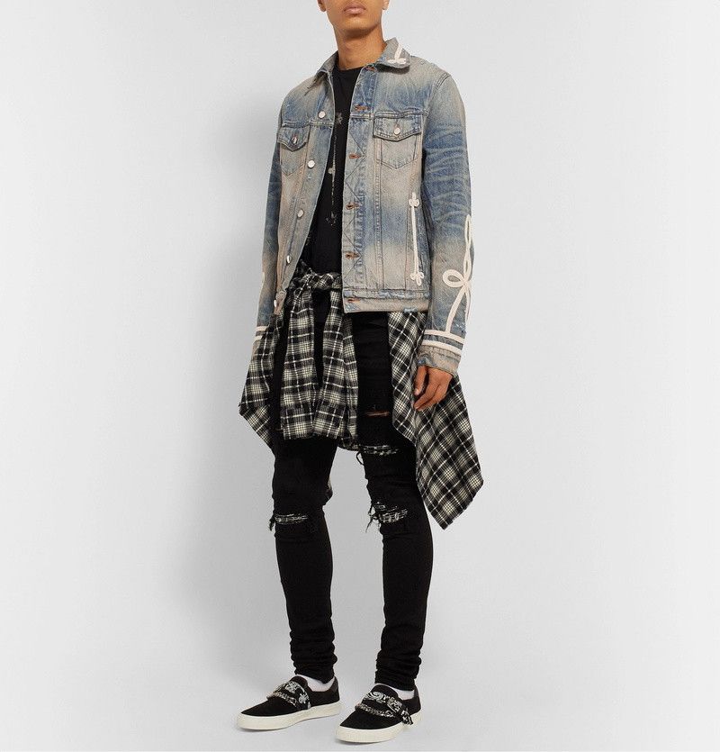 Amiri Blue Vintage Denim Roping Slim-Fit Trucker Jacket Size XL Size US XL / EU 56 / 4 - 12 Thumbnail