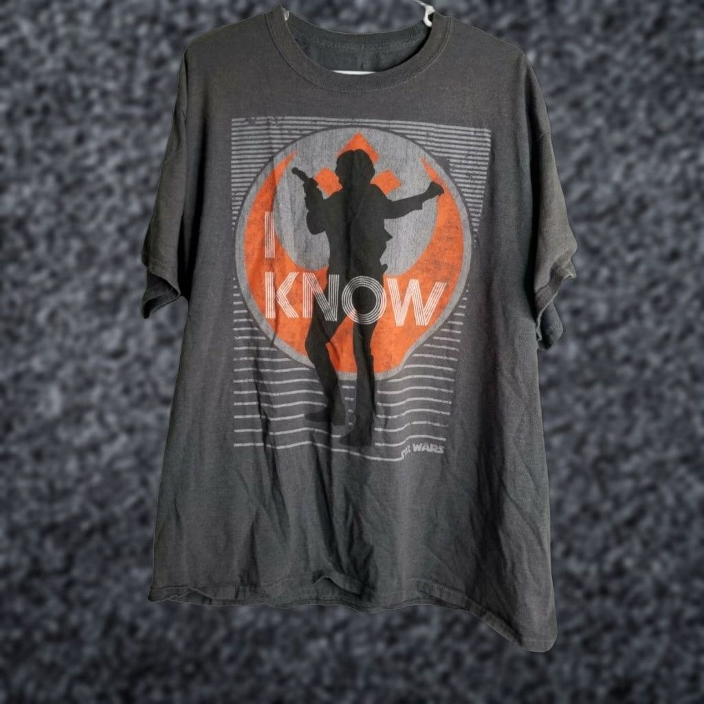 Star Wars Disney Parks Star Wars Shirt Mens XL Grey Hans Solo Logo Distressed Pair-fect T Shirt Star Wars Theme Men’s XL Grey Distressed Logo Tee Size US XL / EU 56 / 4 - 1 Thumbnail