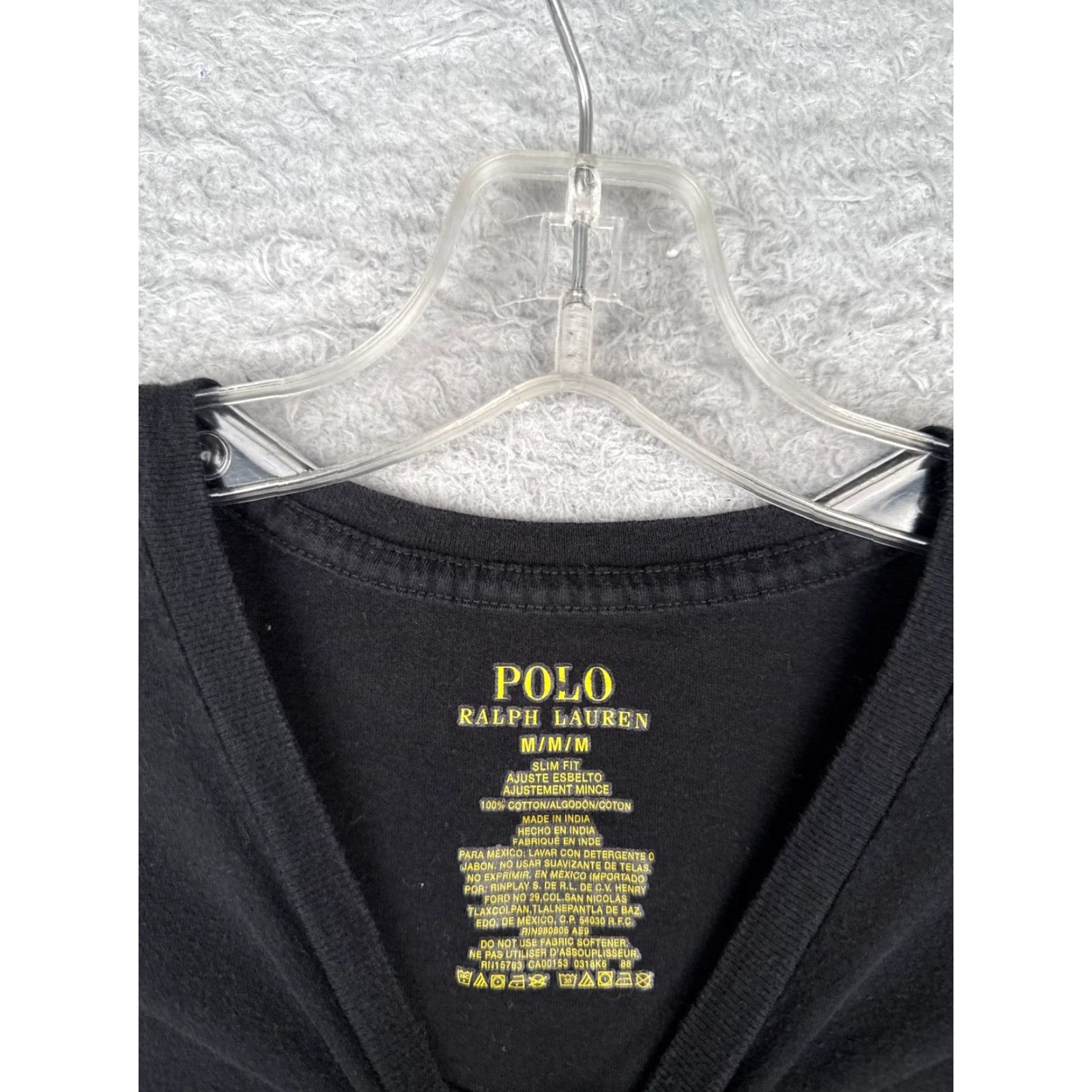 Ralph Lauren VINTAGE Polo Ralph Lauren Shirt Men Medium Black Crew Neck Short Sleeve Cotton Slim READ Size US M / EU 48-50 / 2 - 6 Thumbnail