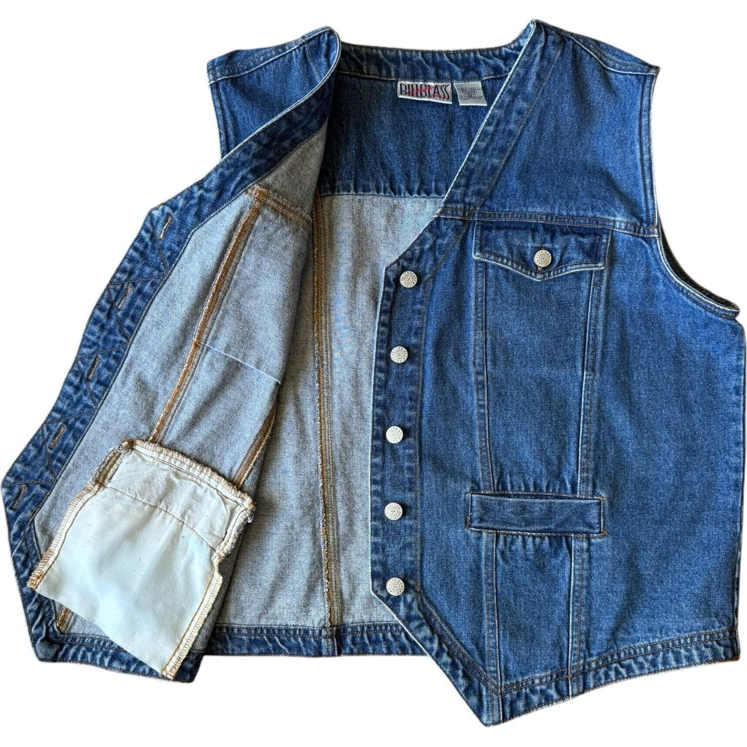 Vintage Vintage Bill Bass jean blue denim vest 1X Size XL / US 12-14 / IT 48-50 - 2 Thumbnail