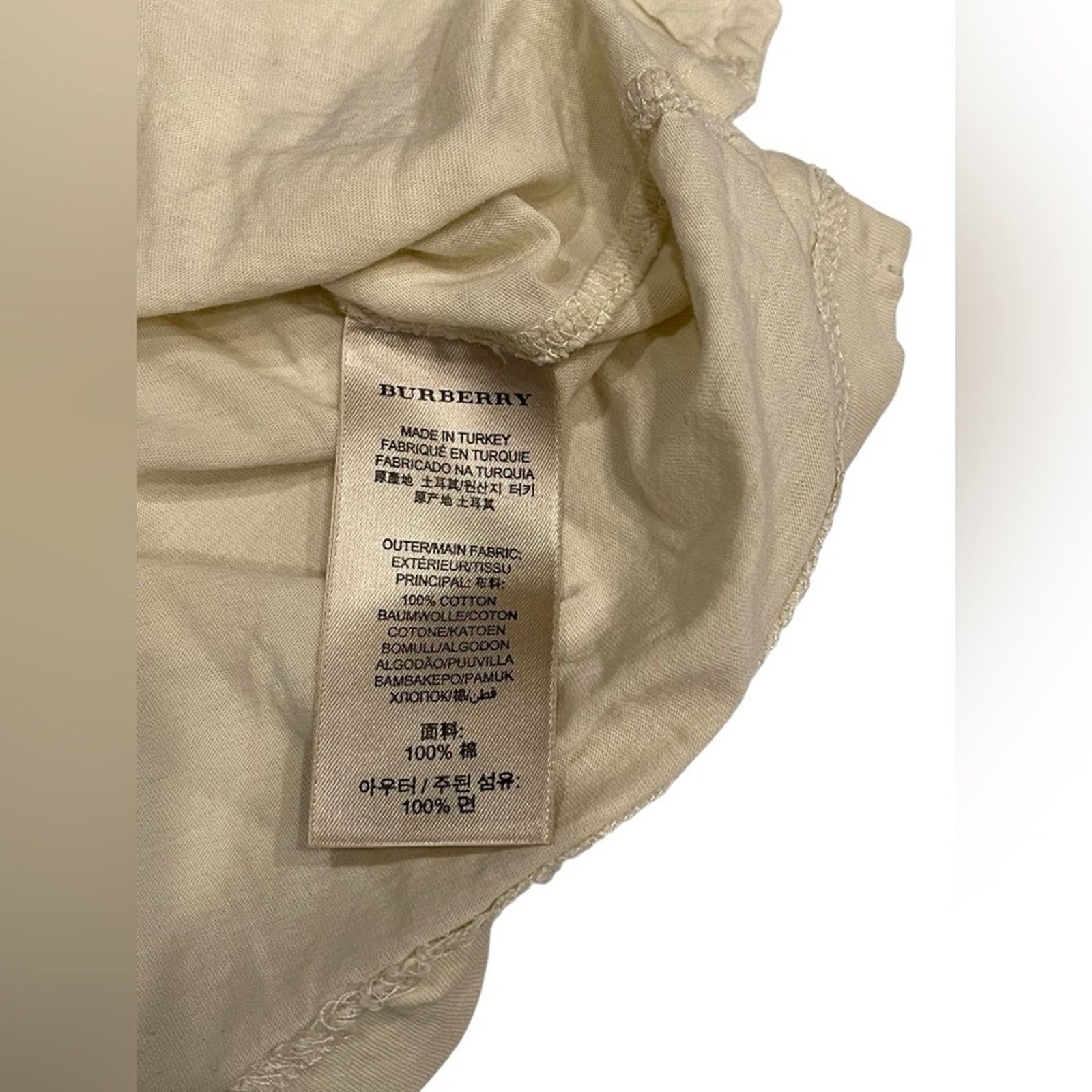 Burberry Burberry Cream Cotton Shirt Size:XL Size XL / US 12-14 / IT 48-50 - 7 Thumbnail