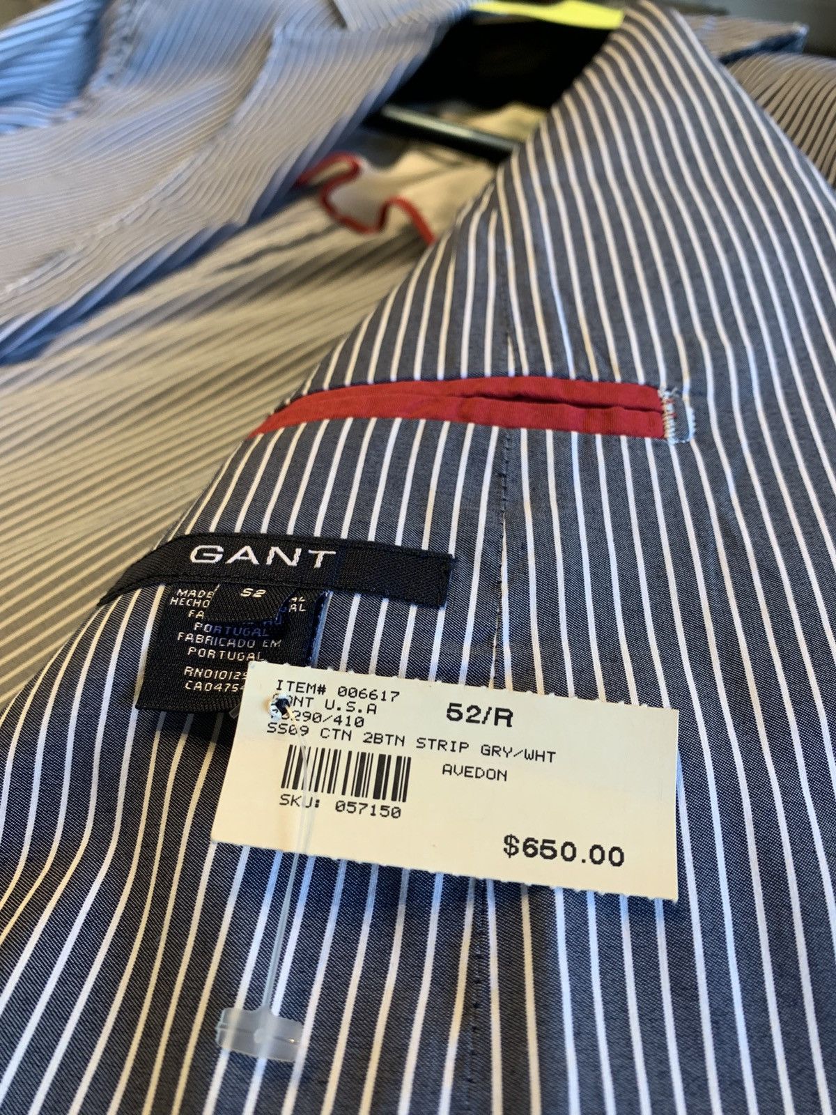 Gant Gant 2BTN Stripe Jacket Size 52R - 2 Thumbnail
